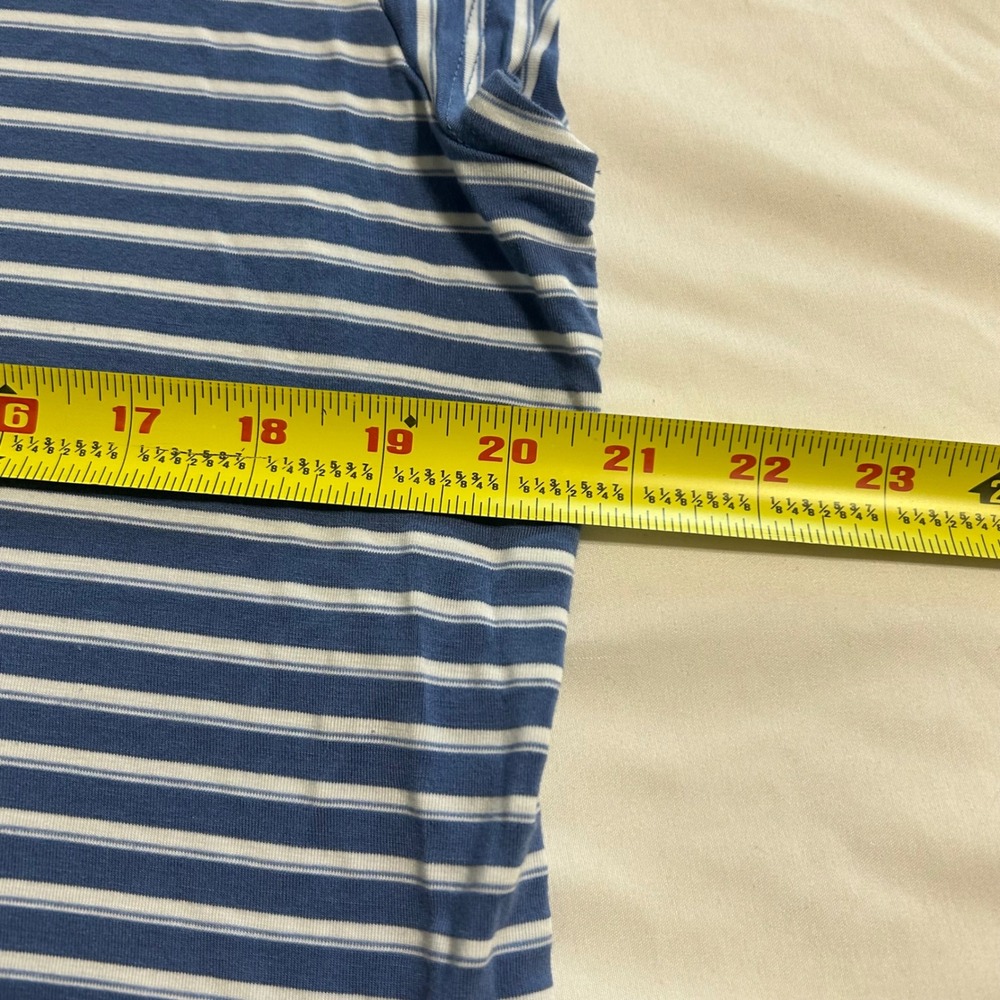 Columbia Sportswear Womens Large Blue White Striped V-Neck Cap Sleeve Tee XL3024 - Picture 4 of 7